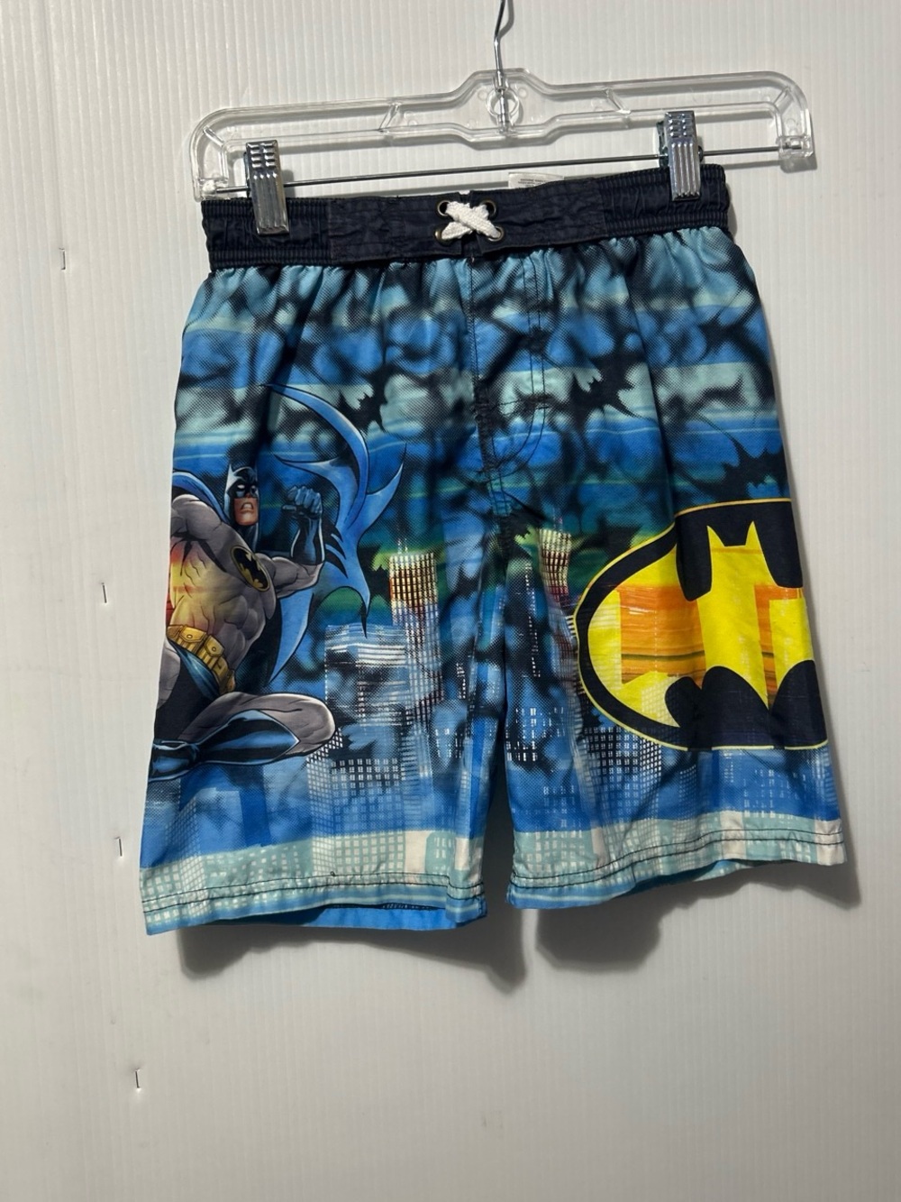 Batman Blue and Yellow Boys Swim Trunks